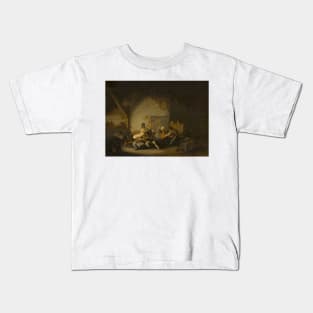 Peasants Making Merry by Adriaen van Ostade Kids T-Shirt